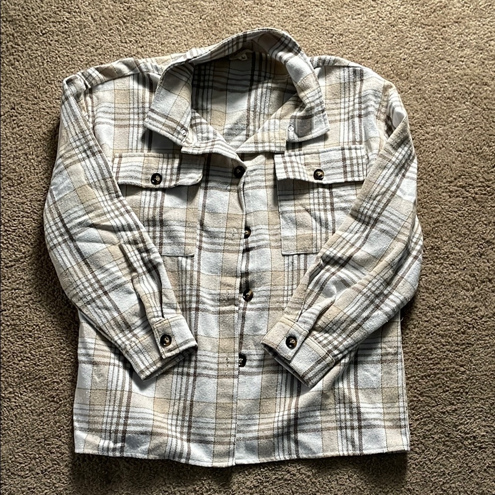 Plaid Button-Up Shirt